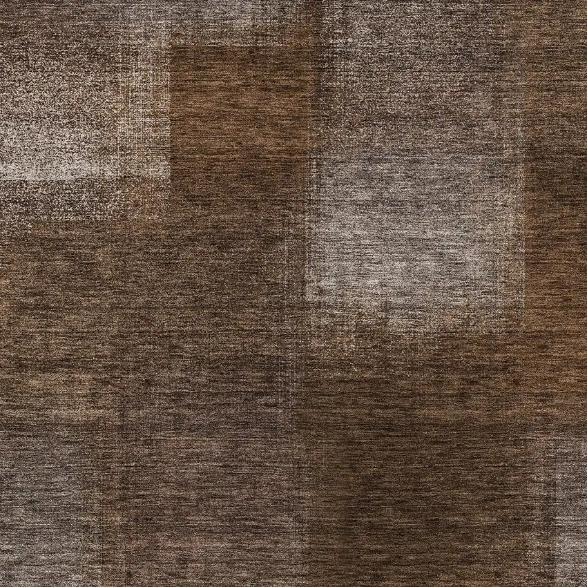 Brown And Ivory Abstract Washable Indoor Outdoor Area Rug Photo 4