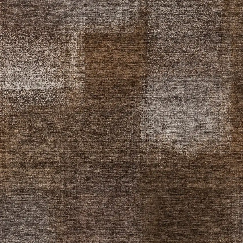 Brown And Ivory Abstract Washable Indoor Outdoor Area Rug Photo 4