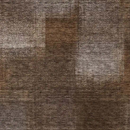 Brown And Ivory Abstract Washable Indoor Outdoor Area Rug Photo 4