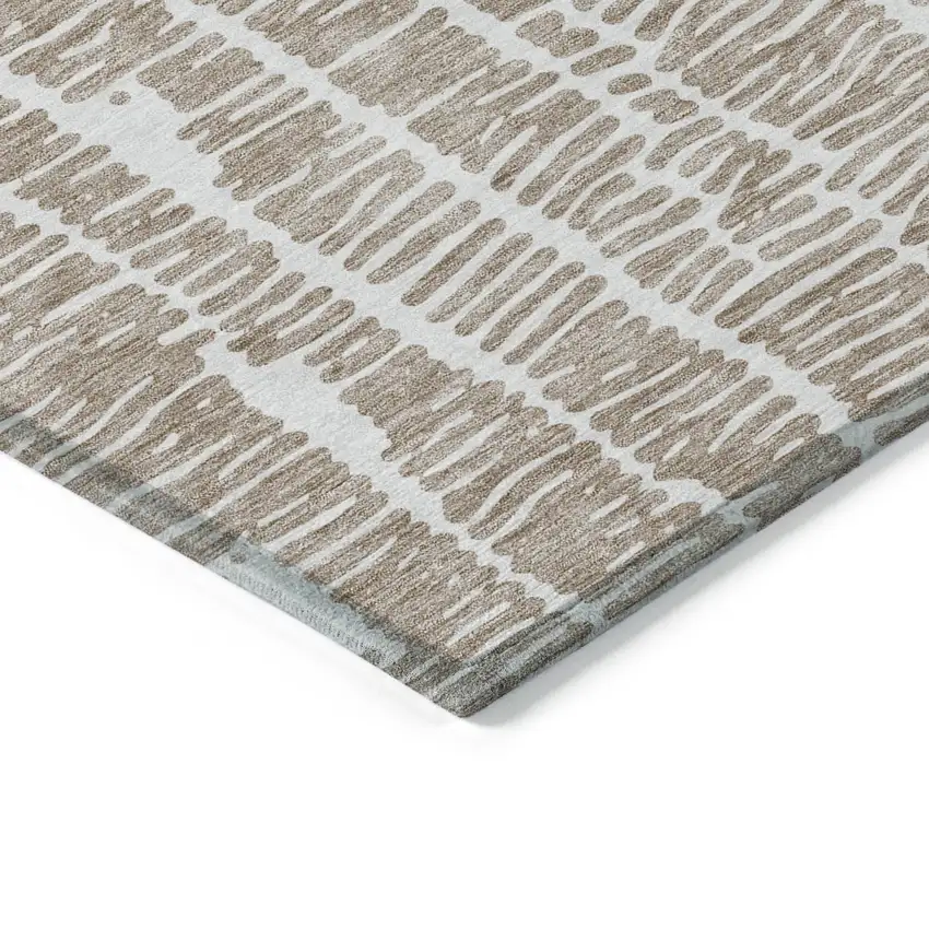 Brown And Ivory Abstract Washable Indoor Outdoor Area Rug Photo 5