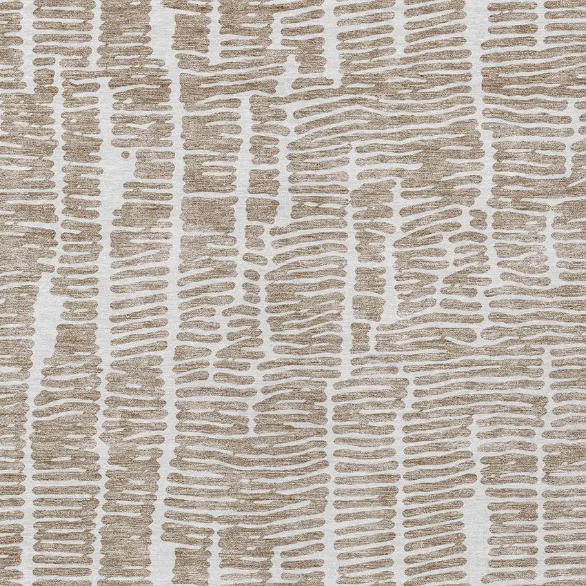 Brown And Ivory Abstract Washable Indoor Outdoor Area Rug Photo 6