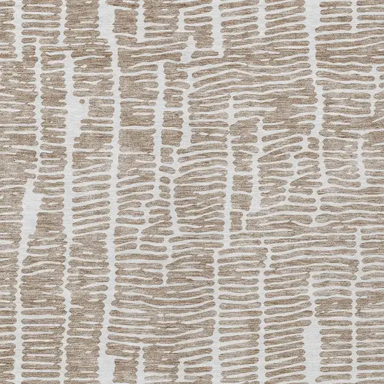 Brown And Ivory Abstract Washable Indoor Outdoor Area Rug Photo 6
