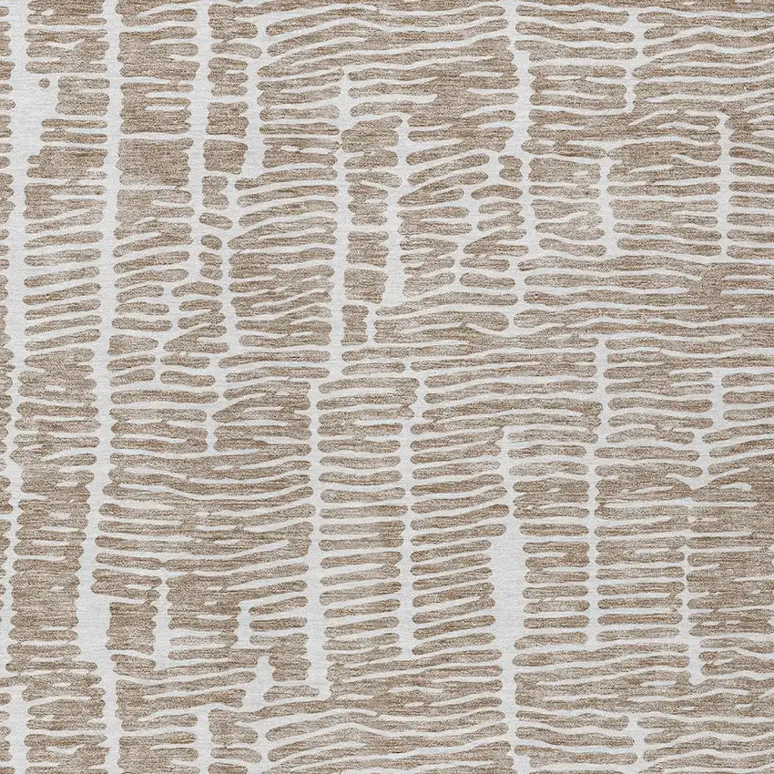 Brown And Ivory Abstract Washable Indoor Outdoor Area Rug Photo 6