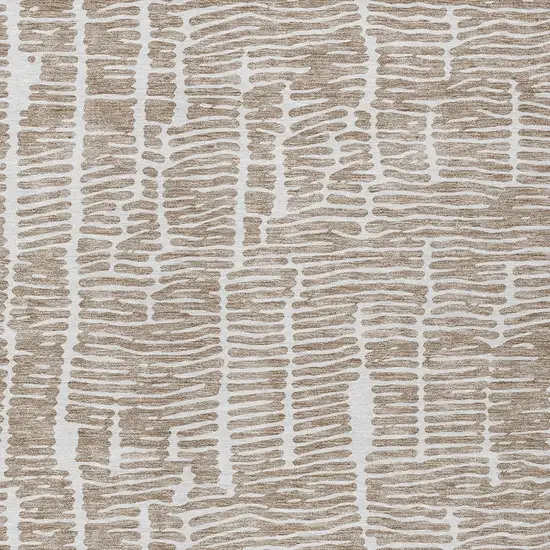 Brown And Ivory Abstract Washable Indoor Outdoor Area Rug Photo 6