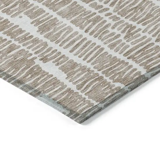 Brown And Ivory Abstract Washable Indoor Outdoor Area Rug Photo 5