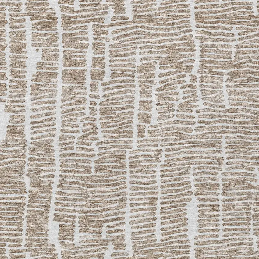 Brown And Ivory Abstract Washable Indoor Outdoor Area Rug Photo 6