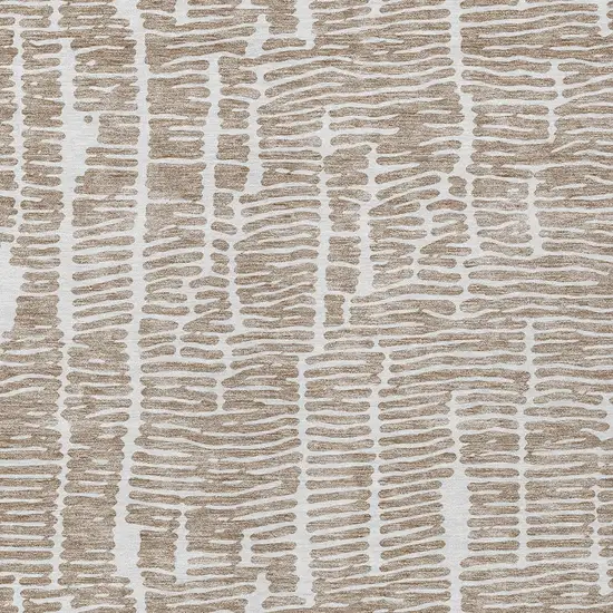 Brown And Ivory Abstract Washable Indoor Outdoor Area Rug Photo 6