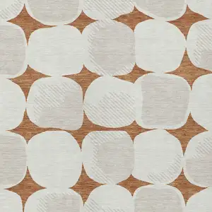 Photo of Brown And Ivory Abstract Washable Indoor Outdoor Area Rug