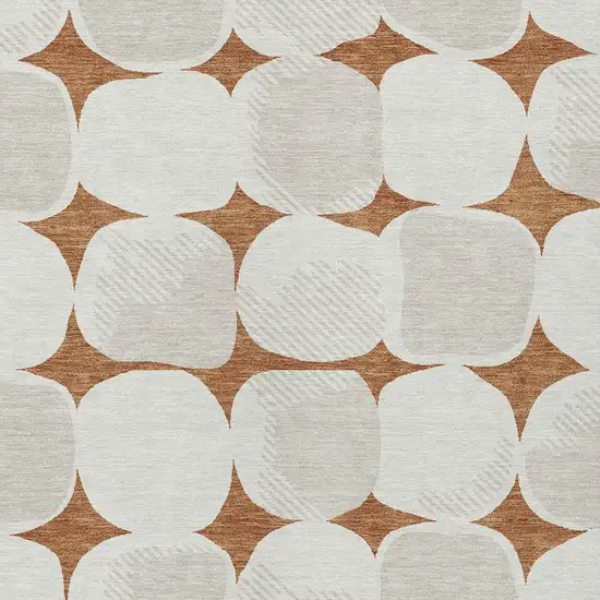 Brown And Ivory Abstract Washable Indoor Outdoor Area Rug Photo 6