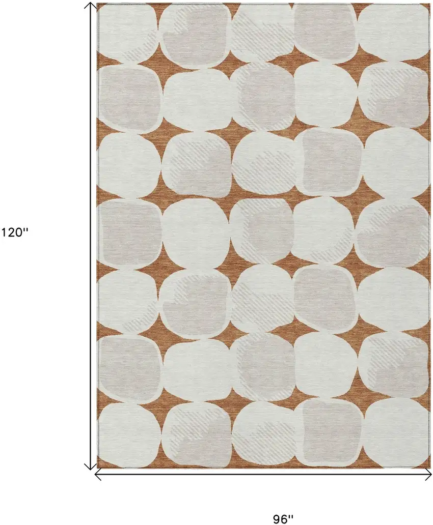 Brown And Ivory Abstract Washable Indoor Outdoor Area Rug Photo 3