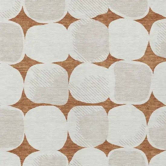 Brown And Ivory Abstract Washable Indoor Outdoor Area Rug Photo 6