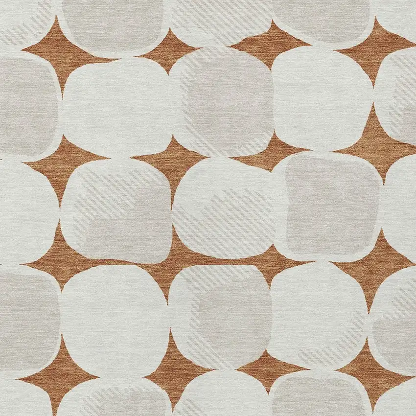 Brown And Ivory Abstract Washable Indoor Outdoor Area Rug Photo 6