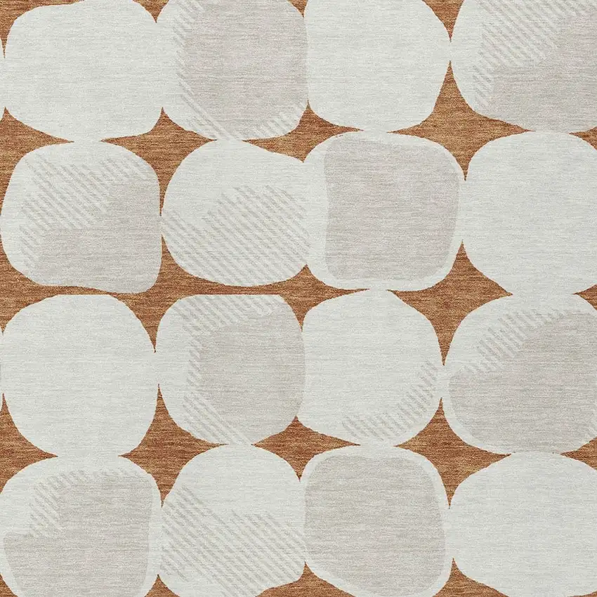 Brown And Ivory Abstract Washable Indoor Outdoor Area Rug Photo 6