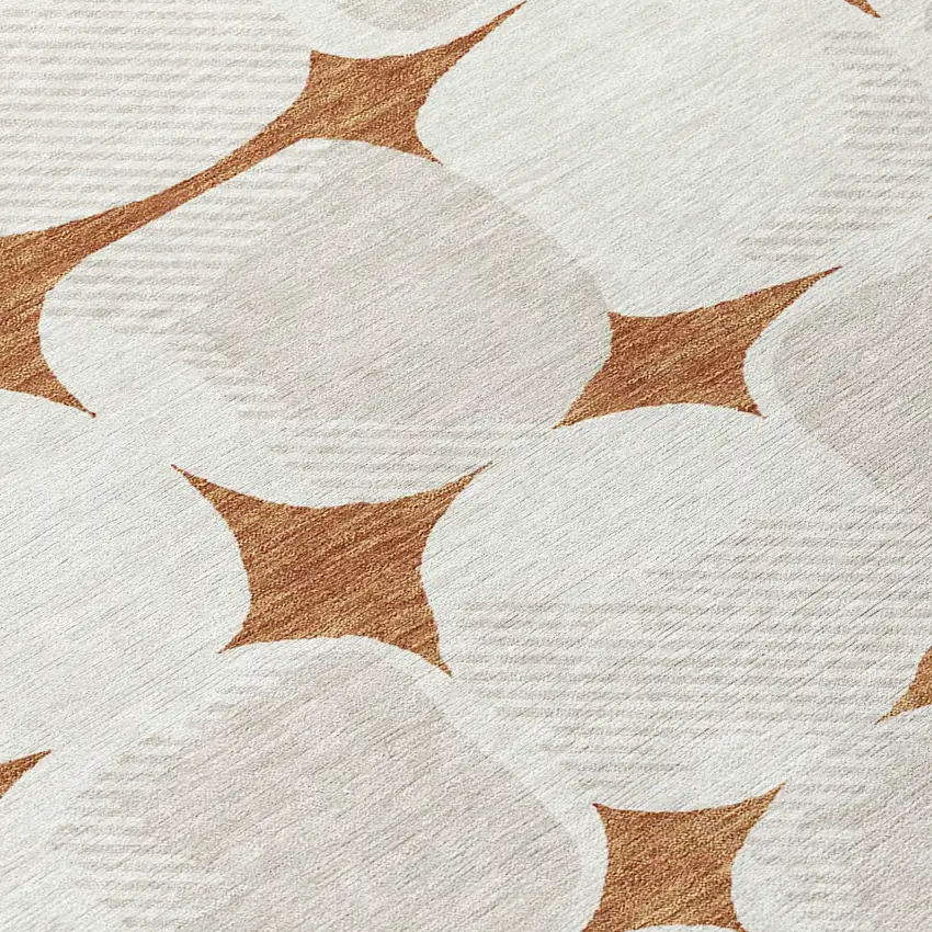 Brown And Ivory Abstract Washable Indoor Outdoor Area Rug Photo 7