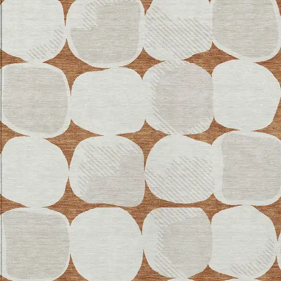 Brown And Ivory Abstract Washable Indoor Outdoor Area Rug Photo 6
