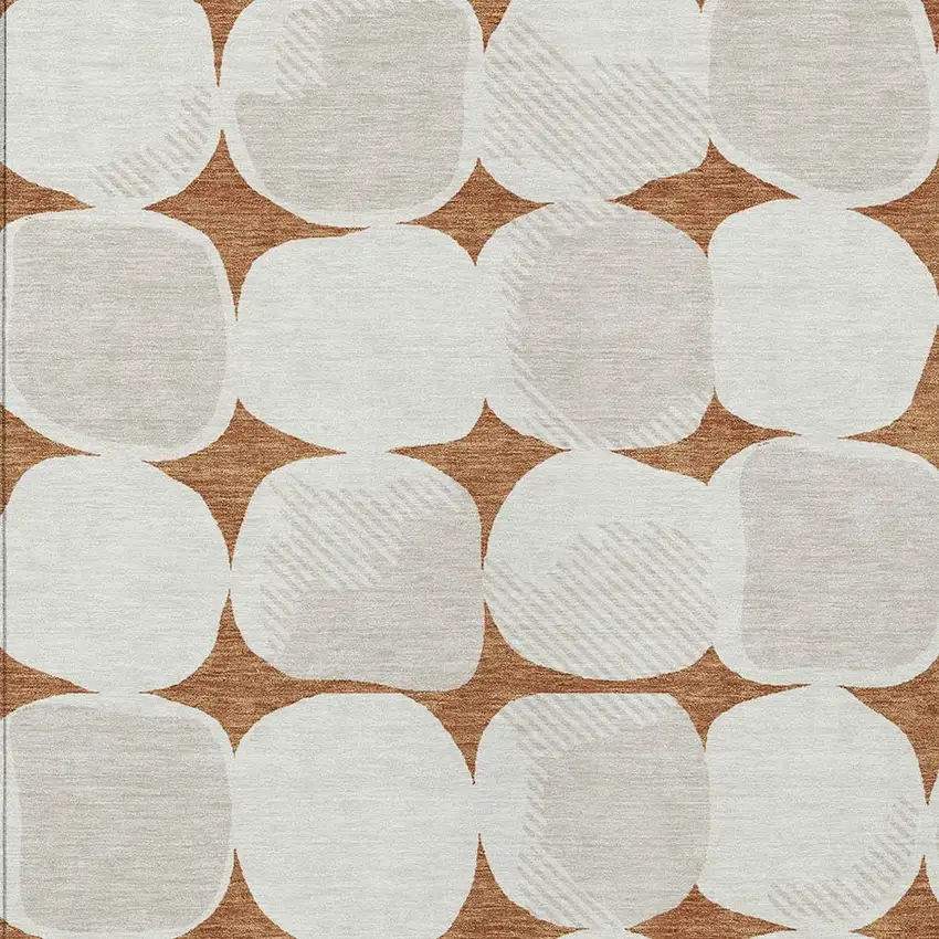 Brown And Ivory Abstract Washable Indoor Outdoor Area Rug Photo 6