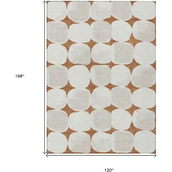 Brown And Ivory Abstract Washable Indoor Outdoor Area Rug Photo 3