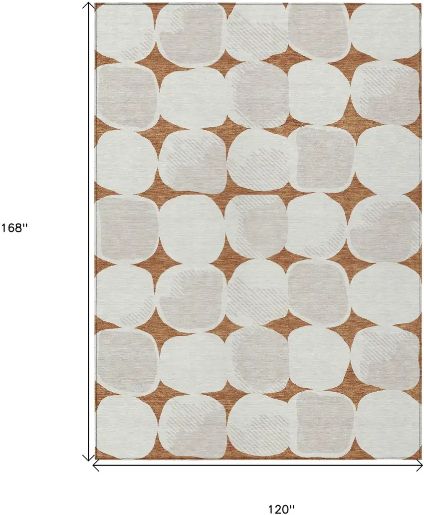 Brown And Ivory Abstract Washable Indoor Outdoor Area Rug Photo 3