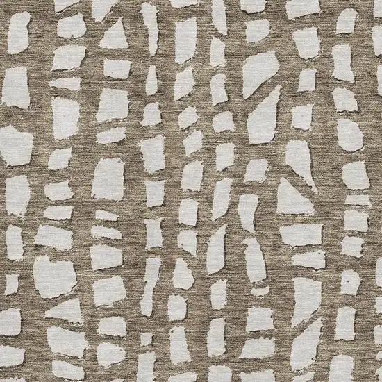 Brown And Ivory Cobblestone Washable Area Rug With UV Protection Photo 3