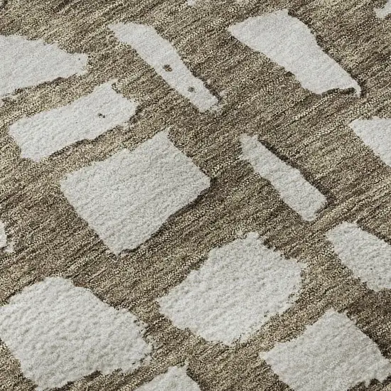 Brown And Ivory Cobblestone Washable Area Rug With UV Protection Photo 8