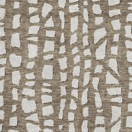 Brown And Ivory Cobblestone Washable Area Rug With UV Protection Photo 3