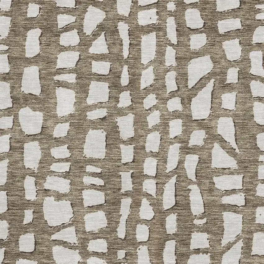 Brown And Ivory Cobblestone Washable Area Rug With UV Protection Photo 3