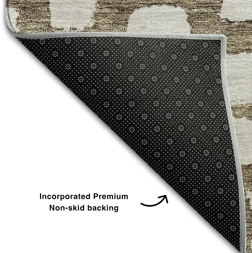 Brown And Ivory Cobblestone Washable Area Rug With UV Protection Photo 7