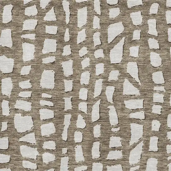 Brown And Ivory Cobblestone Washable Area Rug With UV Protection Photo 3