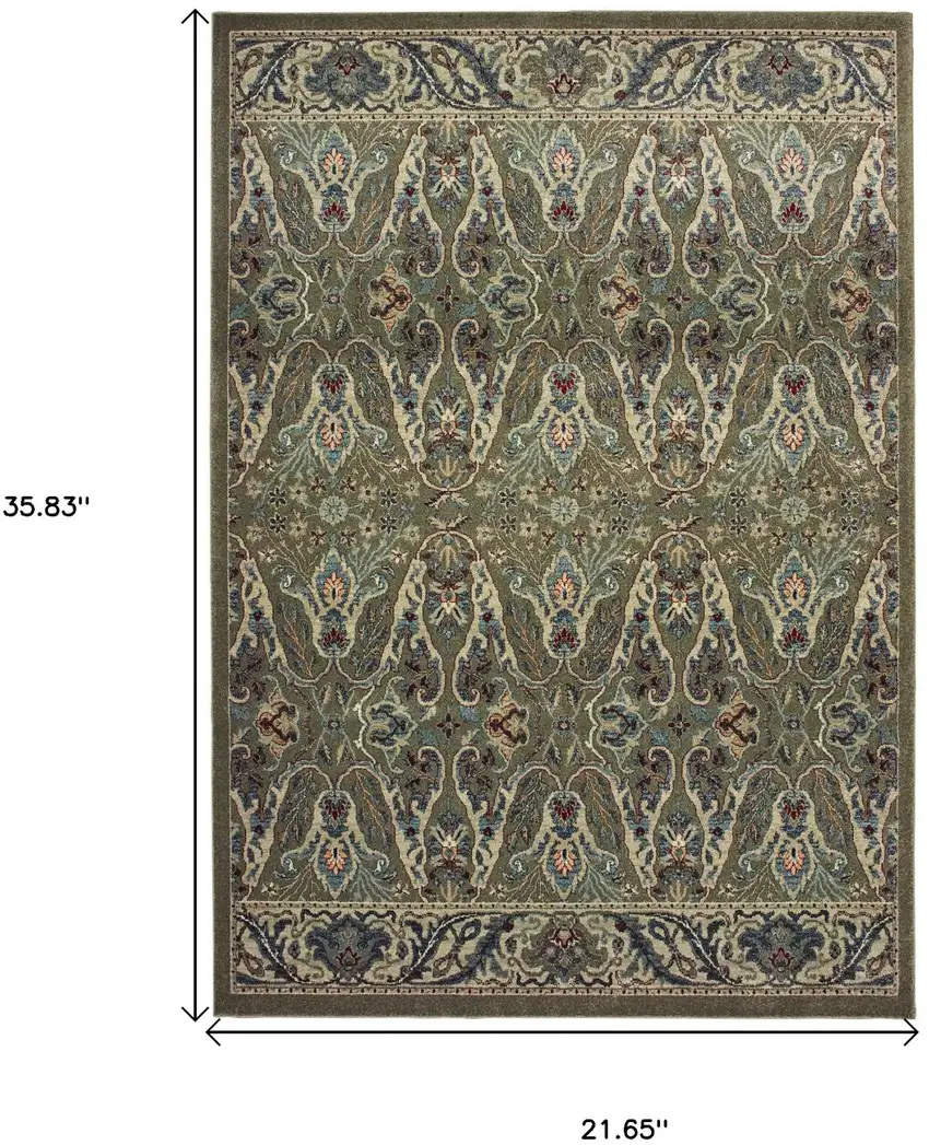 Brown And Ivory Floral Area Rug Photo 3