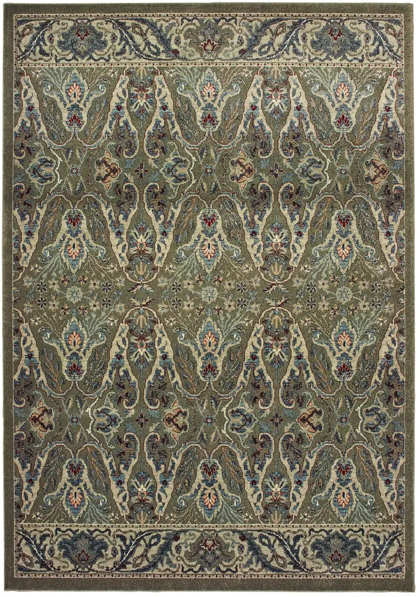 Brown And Ivory Floral Area Rug Photo 2