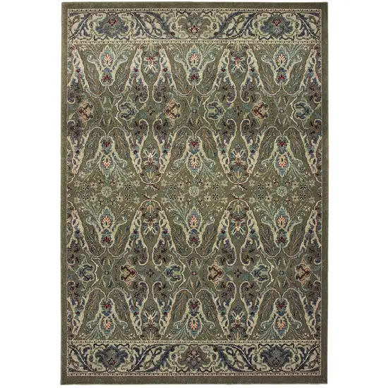 Brown And Ivory Floral Area Rug Photo 4