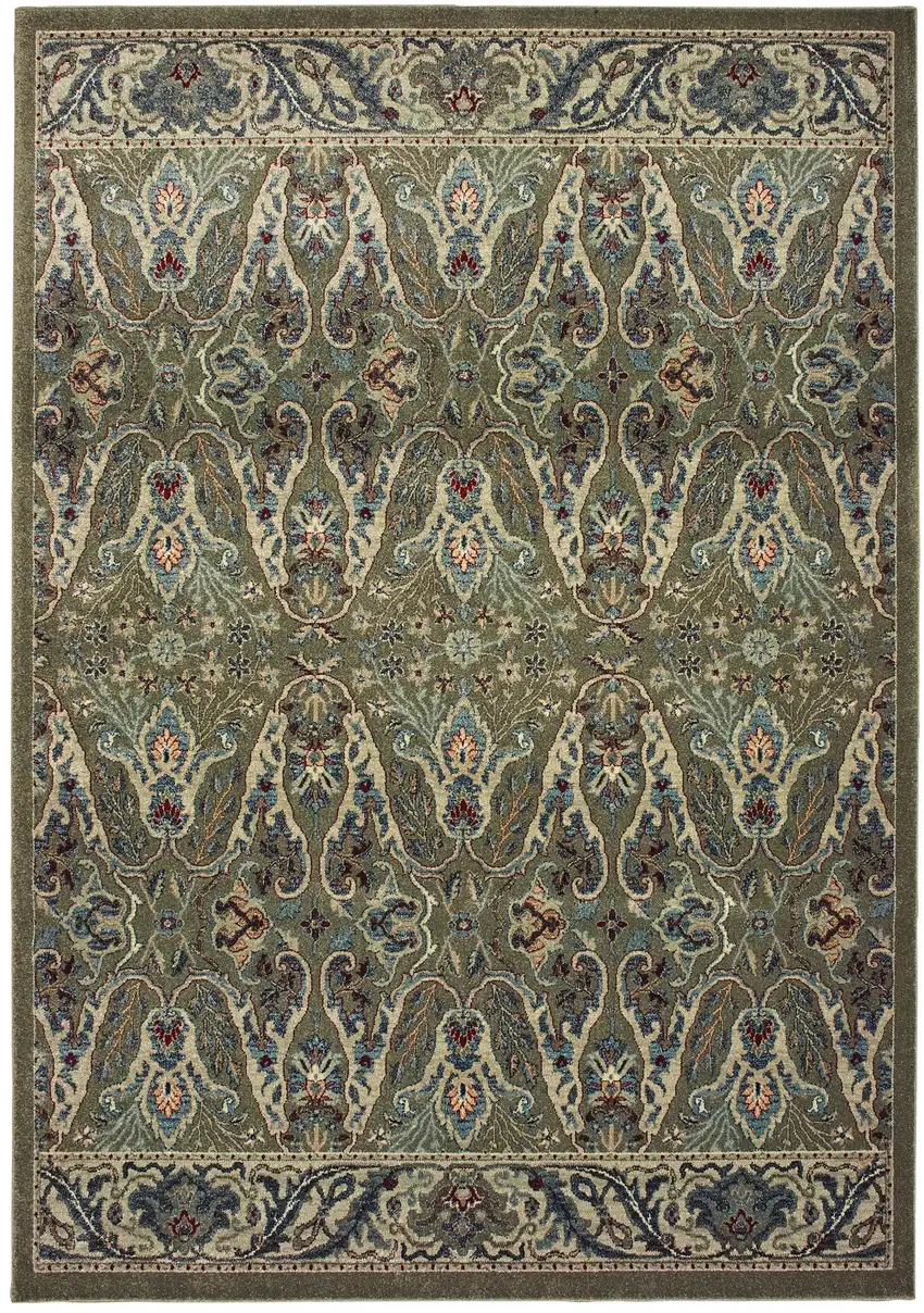 Brown And Ivory Floral Area Rug Photo 4