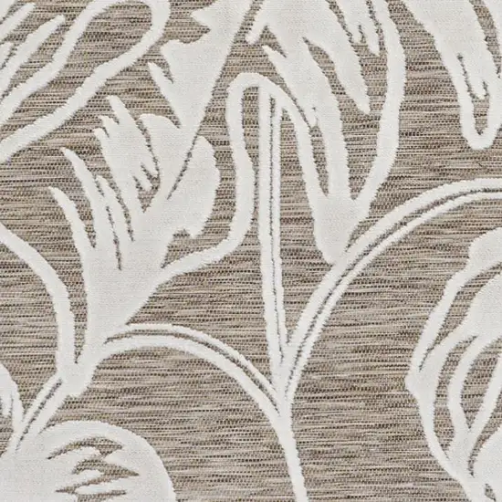Brown And Ivory Floral Indoor Outdoor Area Rug Photo 2