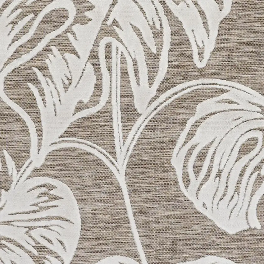 Brown And Ivory Floral Indoor Outdoor Area Rug Photo 3