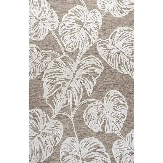 Brown And Ivory Floral Indoor Outdoor Area Rug Photo 1