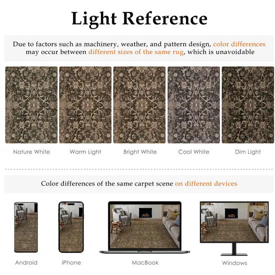 Brown And Ivory Floral Washable Area Rug Photo 8