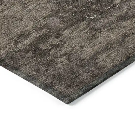 Brown And Ivory Floral Washable Indoor Outdoor Area Rug Photo 3