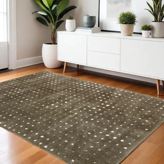 Brown And Ivory Geometric Area Rug Photo 1
