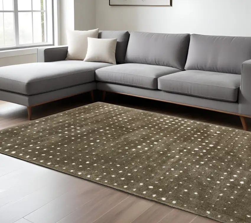 Brown And Ivory Geometric Area Rug Photo 1