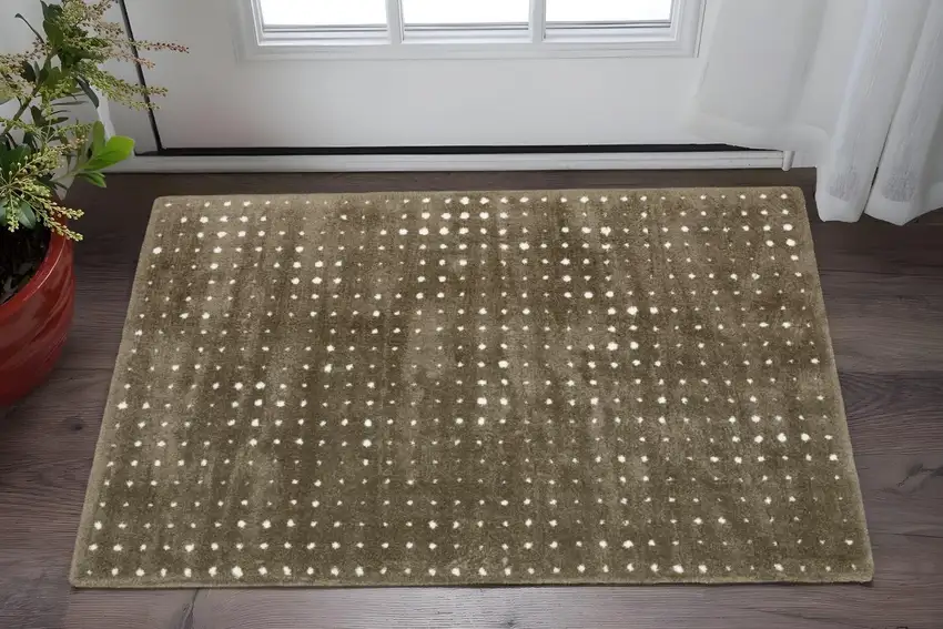 Brown And Ivory Geometric Area Rug Photo 1