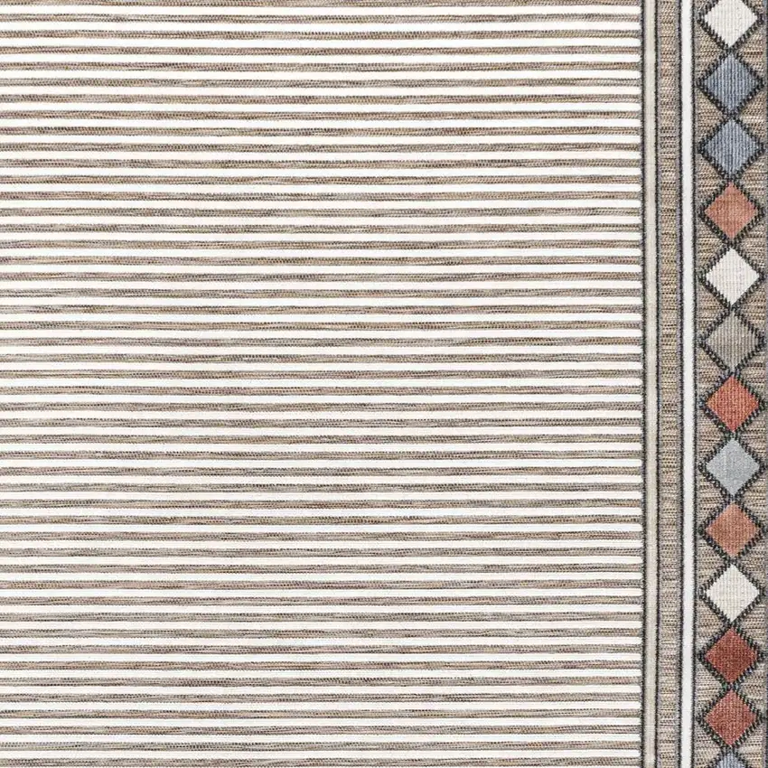 Brown And Ivory Geometric Indoor Outdoor Area Rug Photo 2
