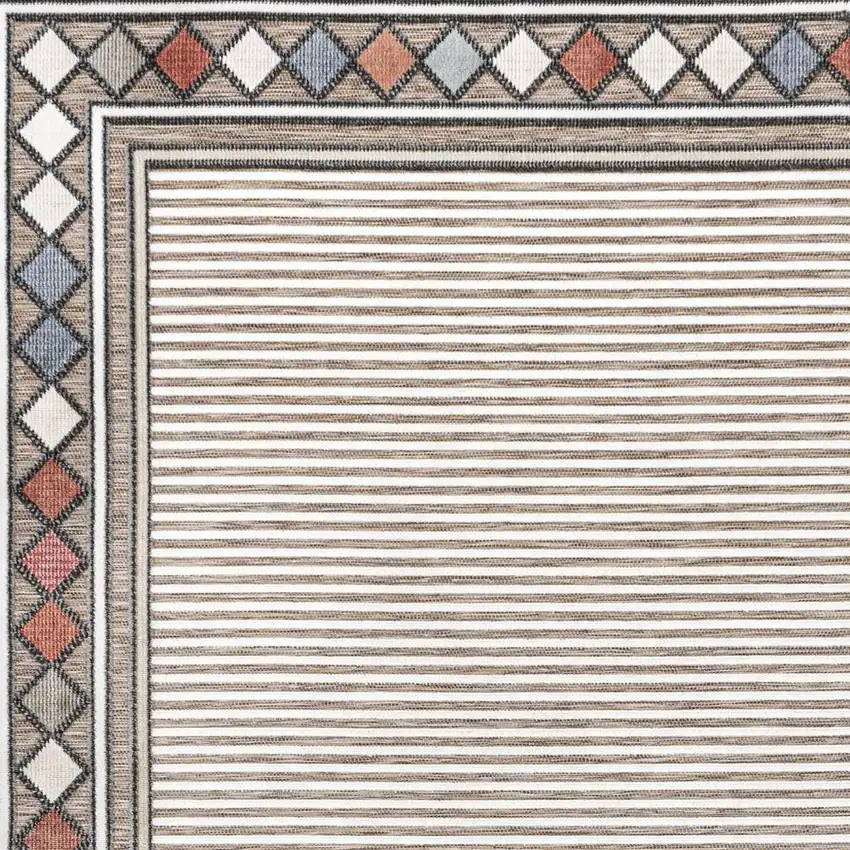 Brown And Ivory Geometric Indoor Outdoor Area Rug Photo 2