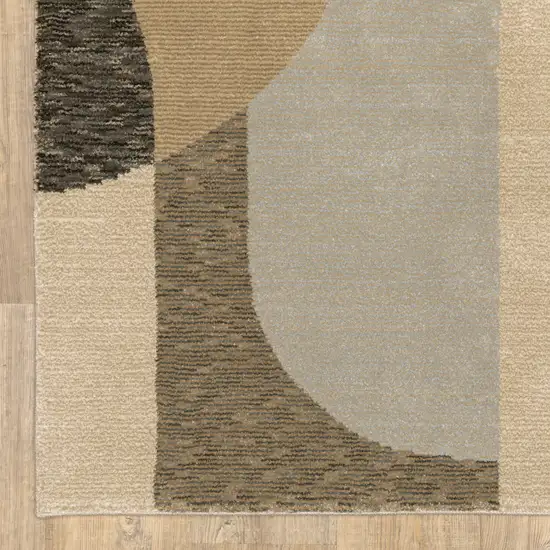 Brown and Ivory Geometric Power Loom Area Rug Photo 9