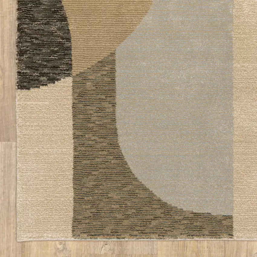 Brown and Ivory Geometric Power Loom Area Rug Photo 9