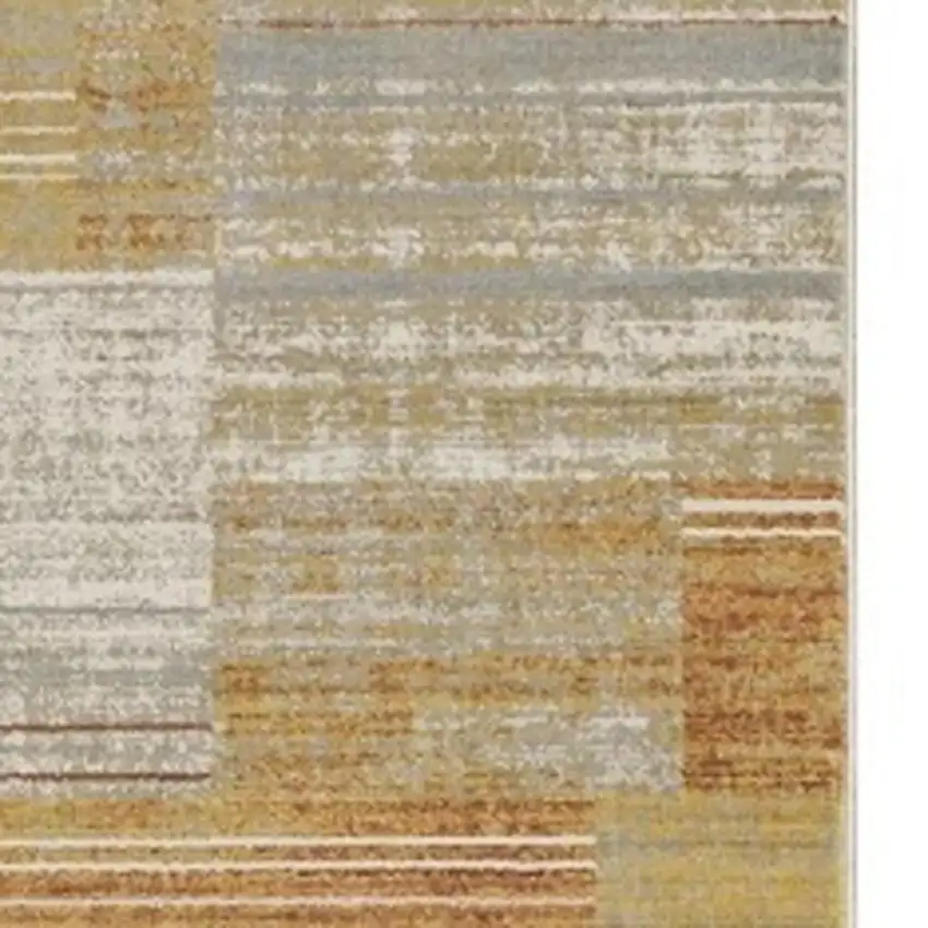 2' X 8' Brown And Ivory Geometric Power Loom Runner Rug With Fringe Photo 5