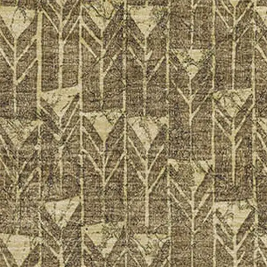 Brown And Ivory Geometric Washable Area Rug With UV Protection Photo 3