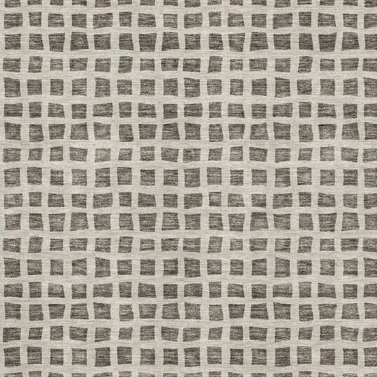 Brown And Ivory Geometric Washable Area Rug With UV Protection Photo 3