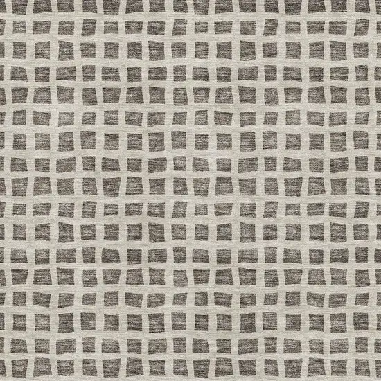 Brown And Ivory Geometric Washable Area Rug With UV Protection Photo 3