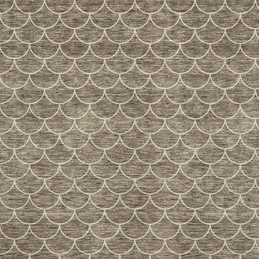 Brown And Ivory Geometric Washable Area Rug With UV Protection Photo 2