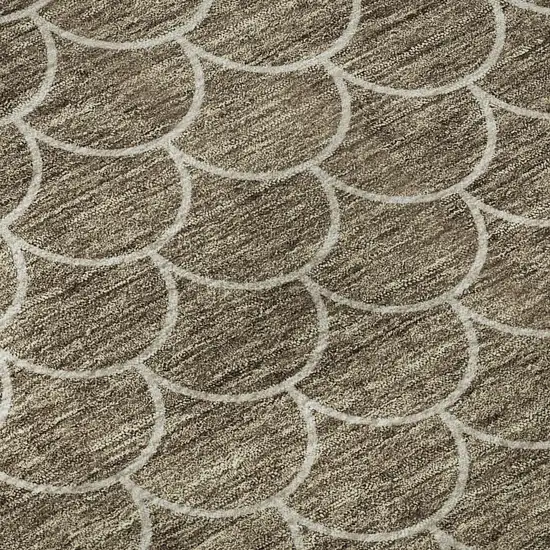 Brown And Ivory Geometric Washable Area Rug With UV Protection Photo 9